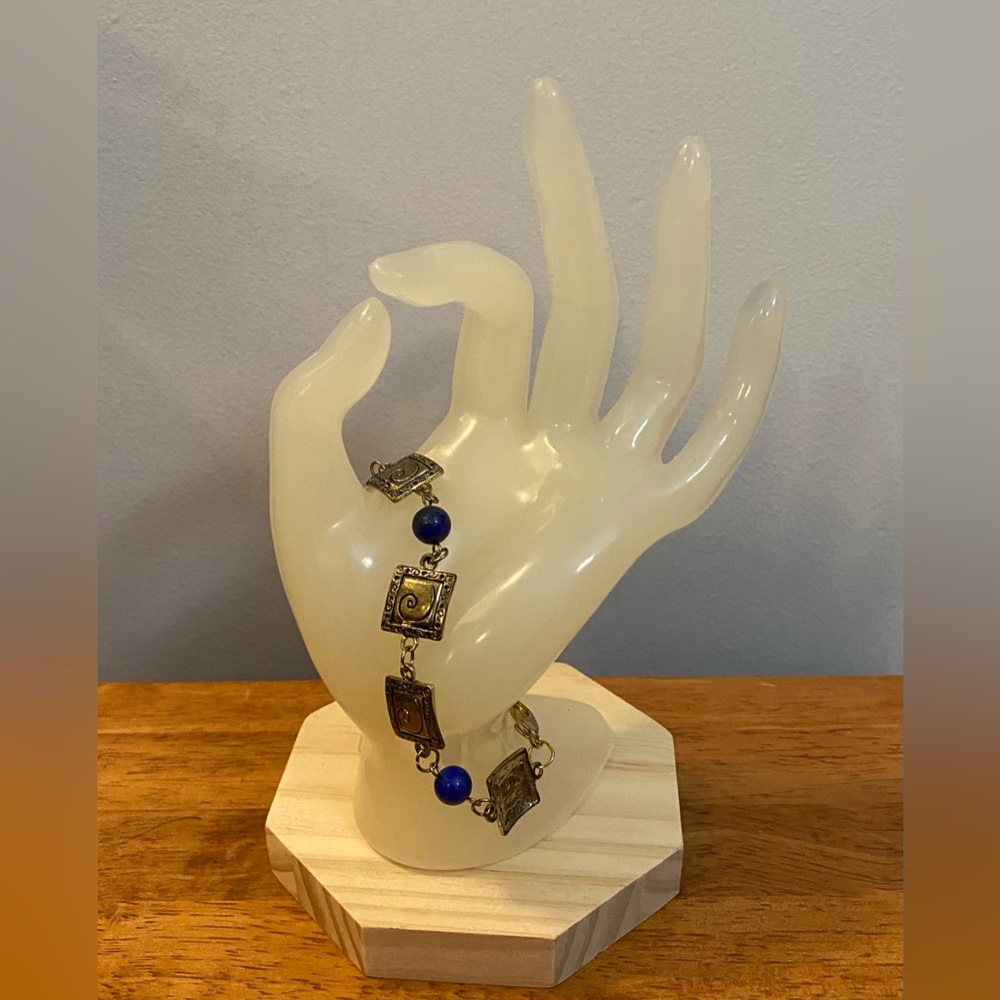 NEW Genuine Brass & Lapis Lazuli crystal bracelet